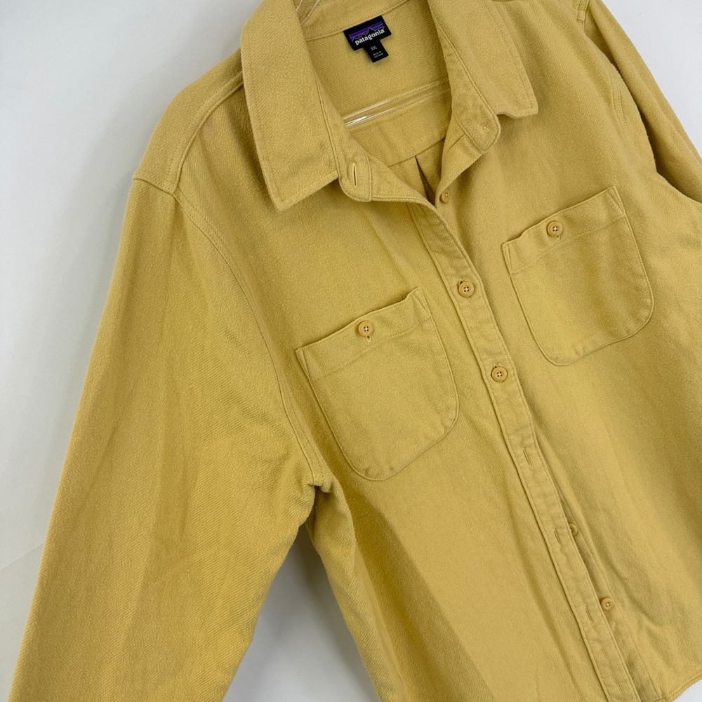 Patagonia Fjord Flannel Button Shirt Mens XXL 2024 Yellow 42406 Organic Cotton